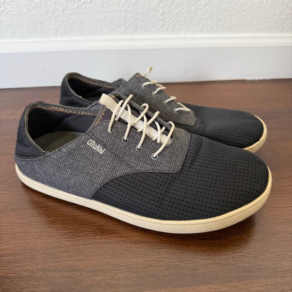 Olukai Nohea Moku Men’s Slip On Boat Shoes Dark Shadow Sz 9.5 Casual Beach Mesh